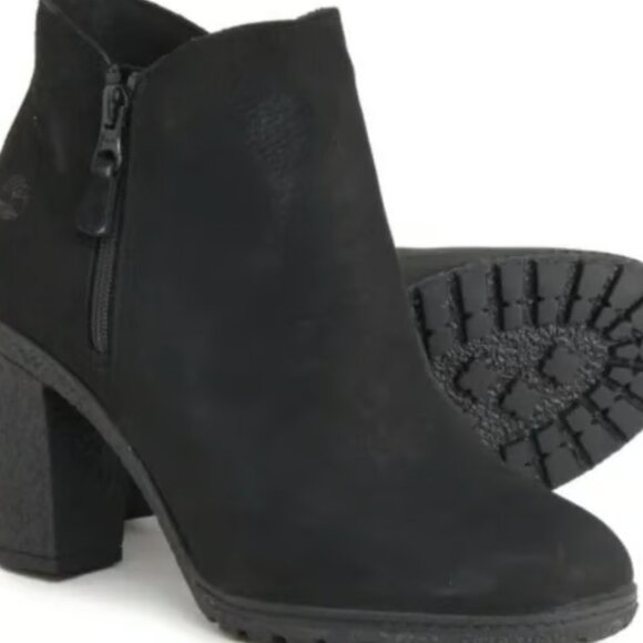 Timberland Tillston Lug Sole Ankle Booties Nubuck Black Size 8.5 - Picture 1 of 7